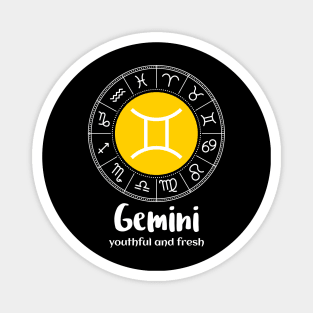 Gemini Youthful And Fresh Zodiac Sign Magnet